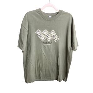 Green Dollar Bill T Shirt Las Vegas Lucky Sz XL Money Cash Casual Comfort